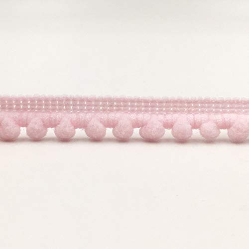 SYSUII Pomponborte zum Nähen 20 Yards Pom Pom Fransenband Bommelborte Fransen Trim Quasten Zierborrte Pom Pom Bommel Fringe nähzubehör für DIY Handwerk Dekorieren Für Kleid Schal Hut Vorhang -Rosa von SYSUII