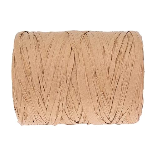 SYSUII Raffia-Papierband -100M Raffia Buntes Papiergarn Geschenkpapier Band Bast Papierschnüre für natürliche Papierschnur Geschenkparty Ostern Verpackung Handwerk Verpackung -4cm -Braun von SYSUII