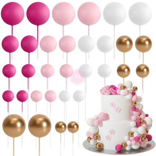 SYTTNUM Kuchen Dekoration Kugel, Schmetterling Cupcake Topper，Bunte Kugel Kuchen Dekoration Eingefügt in Geburtstagskuchen Dekoration, Verwendet für Geburtstage, Hochzeiten und Jubiläen von SYTTNUM