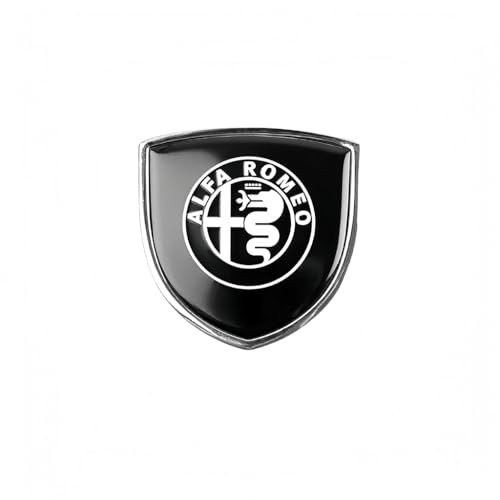 SYXWJL Auto Emblem für Alfa Romeo 147 2003-2010, Logo Badge Aufkleber Sticker mit Emblem für Außendekoration 3D Metall Buchstaben Aufkleber mit Logo Auto Styling Zubehör,Black von SYXWJL