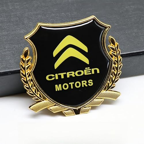 SYXWJL Auto Emblem für Citroen C6 2005-2012, Logo Badge Aufkleber Sticker mit Emblem für Außendekoration 3D Chrom Buchstaben Aufkleber mit Logo Auto Styling Zubehör,Gold von SYXWJL