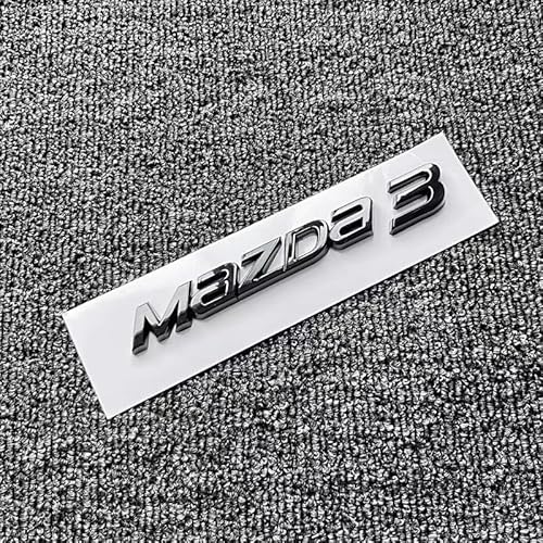 SYXWJL Auto Emblem für Mazda 3 2009-2013, Logo Badge Aufkleber Sticker mit Emblem für Außendekoration 3D ABS Buchstaben Aufkleber mit Logo Auto Styling Zubehör,MAZDA3-Black von SYXWJL