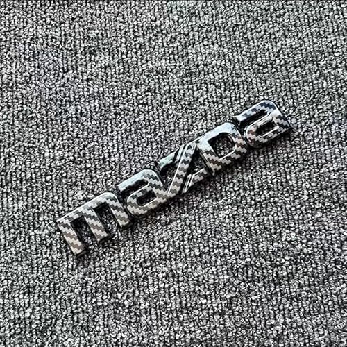 SYXWJL Auto Emblem für Mazda 3 2014-2018, Logo Badge Aufkleber Sticker mit Emblem für Außendekoration 3D ABS Buchstaben Aufkleber mit Logo Auto Styling Zubehör,Mazda-Carbon Fibre von SYXWJL