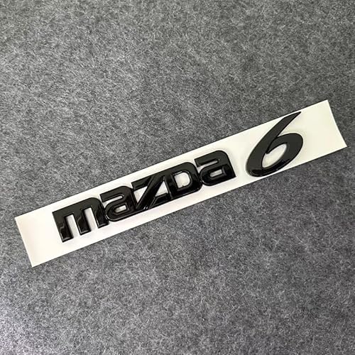 SYXWJL Auto Emblem für Mazda 6 2018-2023, Logo Badge Aufkleber Sticker mit Emblem für Außendekoration 3D ABS Buchstaben Aufkleber mit Logo Auto Styling Zubehör,MAZDA6-Black von SYXWJL