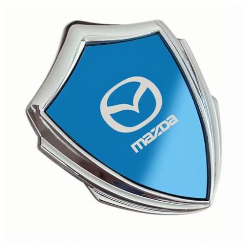 SYXWJL Auto Emblem für Mazda MPV 2006-2016, Logo Badge Aufkleber Sticker mit Emblem für Außendekoration 3D Metall Buchstaben Aufkleber mit Logo Auto Styling Zubehör,Silver-Blue von SYXWJL