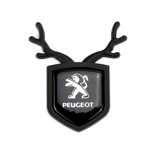 SYXWJL Auto Emblem für Peugeot 408, Logo Badge Aufkleber Sticker mit Emblem für Außendekoration 3D Metall Buchstaben Aufkleber mit Logo Auto Styling Zubehör,Black von SYXWJL