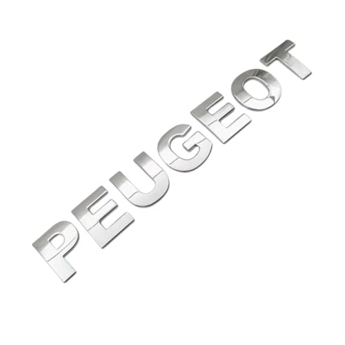 SYXWJL Auto Emblem für Peugeot Hoggar 2010-2014, Frontgrill Front Motorhaube Kofferraum Logo Badge Aufkleber Sticker 3D Metall Buchstaben Aufkleber mit Logo Auto Styling Zubehör,2.5cm-Silver von SYXWJL