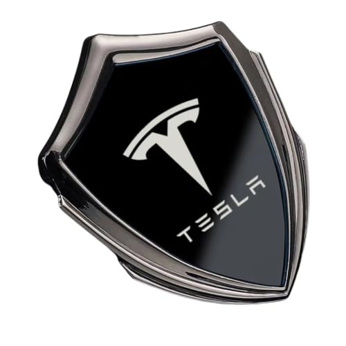 SYXWJL Auto Emblem für Tesla Model 3 2017-2023, Logo Badge Aufkleber Sticker mit Emblem für Außendekoration 3D Metall Buchstaben Aufkleber mit Logo Auto Styling Zubehör,Black-1 von SYXWJL