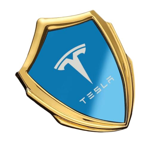 SYXWJL Auto Emblem für Tesla Model 3 2017-2023, Logo Badge Aufkleber Sticker mit Emblem für Außendekoration 3D Metall Buchstaben Aufkleber mit Logo Auto Styling Zubehör,Blue-3 von SYXWJL