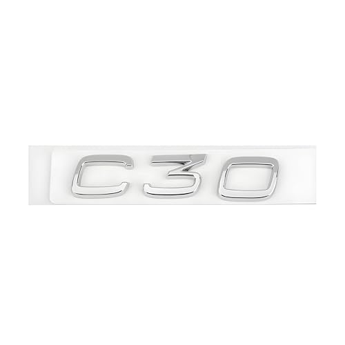 SYXWJL Auto Emblem für Volvo S60 2018-2023, Logo Badge Aufkleber Sticker mit Emblem für Außendekoration 3D ABS Buchstaben Aufkleber mit Logo Auto Styling Zubehör,C30-Silver von SYXWJL