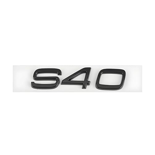 SYXWJL Auto Emblem für Volvo S60 2018-2023, Logo Badge Aufkleber Sticker mit Emblem für Außendekoration 3D ABS Buchstaben Aufkleber mit Logo Auto Styling Zubehör,S40-Black von SYXWJL