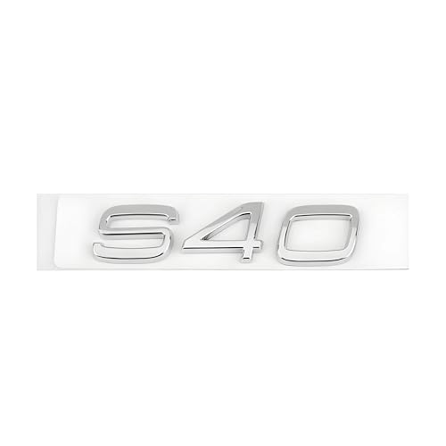 SYXWJL Auto Emblem für Volvo S60 2018-2023, Logo Badge Aufkleber Sticker mit Emblem für Außendekoration 3D ABS Buchstaben Aufkleber mit Logo Auto Styling Zubehör,S40-Silver von SYXWJL