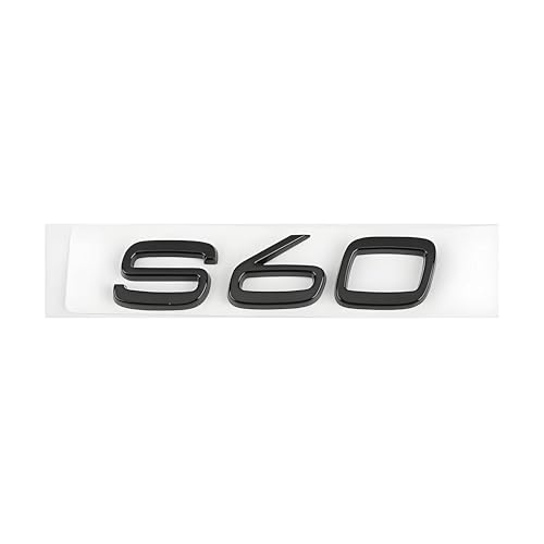 SYXWJL Auto Emblem für Volvo S60 2018-2023, Logo Badge Aufkleber Sticker mit Emblem für Außendekoration 3D ABS Buchstaben Aufkleber mit Logo Auto Styling Zubehör,S60-Black von SYXWJL