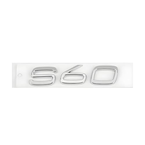 SYXWJL Auto Emblem für Volvo S60 2018-2023, Logo Badge Aufkleber Sticker mit Emblem für Außendekoration 3D ABS Buchstaben Aufkleber mit Logo Auto Styling Zubehör,S60-Silver von SYXWJL