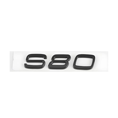 SYXWJL Auto Emblem für Volvo S60 2018-2023, Logo Badge Aufkleber Sticker mit Emblem für Außendekoration 3D ABS Buchstaben Aufkleber mit Logo Auto Styling Zubehör,S80-Black von SYXWJL