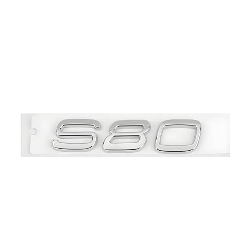 SYXWJL Auto Emblem für Volvo S60 2018-2023, Logo Badge Aufkleber Sticker mit Emblem für Außendekoration 3D ABS Buchstaben Aufkleber mit Logo Auto Styling Zubehör,S80-Silver von SYXWJL