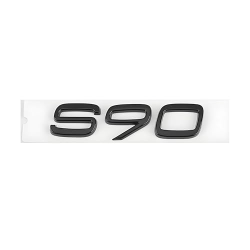 SYXWJL Auto Emblem für Volvo S60 2018-2023, Logo Badge Aufkleber Sticker mit Emblem für Außendekoration 3D ABS Buchstaben Aufkleber mit Logo Auto Styling Zubehör,S90-Black von SYXWJL