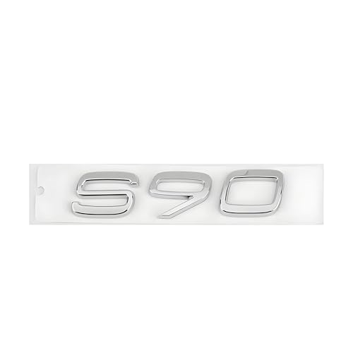 SYXWJL Auto Emblem für Volvo S60 2018-2023, Logo Badge Aufkleber Sticker mit Emblem für Außendekoration 3D ABS Buchstaben Aufkleber mit Logo Auto Styling Zubehör,S90-Silver von SYXWJL