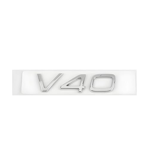 SYXWJL Auto Emblem für Volvo S60 2018-2023, Logo Badge Aufkleber Sticker mit Emblem für Außendekoration 3D ABS Buchstaben Aufkleber mit Logo Auto Styling Zubehör,V40-Silver von SYXWJL