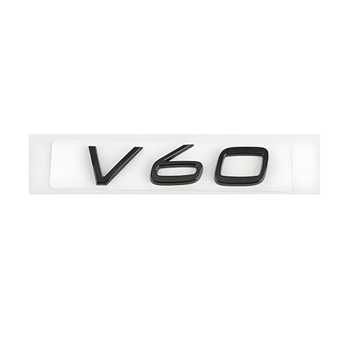 SYXWJL Auto Emblem für Volvo S60 2018-2023, Logo Badge Aufkleber Sticker mit Emblem für Außendekoration 3D ABS Buchstaben Aufkleber mit Logo Auto Styling Zubehör,V60-Black von SYXWJL