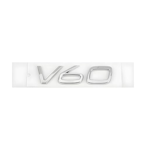 SYXWJL Auto Emblem für Volvo S60 2018-2023, Logo Badge Aufkleber Sticker mit Emblem für Außendekoration 3D ABS Buchstaben Aufkleber mit Logo Auto Styling Zubehör,V60-Silver von SYXWJL