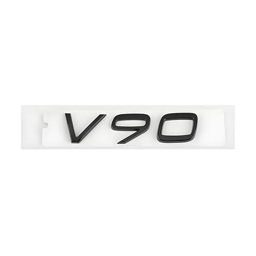 SYXWJL Auto Emblem für Volvo S60 2018-2023, Logo Badge Aufkleber Sticker mit Emblem für Außendekoration 3D ABS Buchstaben Aufkleber mit Logo Auto Styling Zubehör,V90-Black von SYXWJL