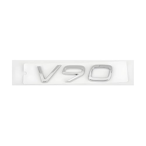 SYXWJL Auto Emblem für Volvo S60 2018-2023, Logo Badge Aufkleber Sticker mit Emblem für Außendekoration 3D ABS Buchstaben Aufkleber mit Logo Auto Styling Zubehör,V90-Silver von SYXWJL