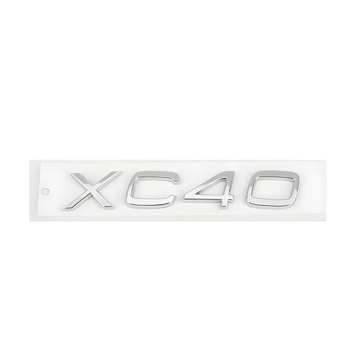 SYXWJL Auto Emblem für Volvo S60 2018-2023, Logo Badge Aufkleber Sticker mit Emblem für Außendekoration 3D ABS Buchstaben Aufkleber mit Logo Auto Styling Zubehör,XC40-Silver von SYXWJL