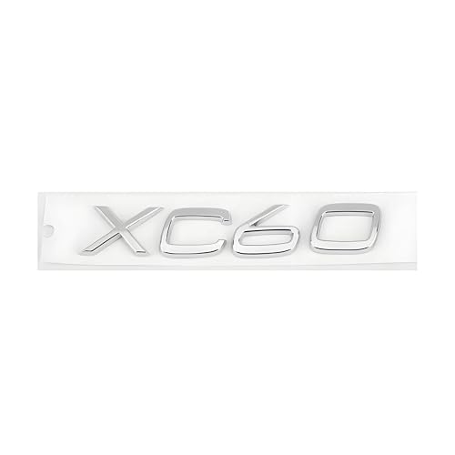 SYXWJL Auto Emblem für Volvo S60 2018-2023, Logo Badge Aufkleber Sticker mit Emblem für Außendekoration 3D ABS Buchstaben Aufkleber mit Logo Auto Styling Zubehör,XC60-Silver von SYXWJL