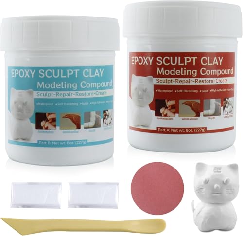 Epoxy Sculpt Pool Putty für Lecks unter Wasser AB Selbsthärtende Modelliermasse Modellierpaste Clay für Bildhauerei, Modellieren, Reparieren, Füllen, Metall, Holz, Fliesen, Keramik Weiß von SZ-KARIDGE