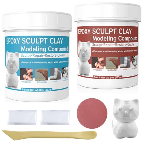 Epoxy Sculpt Pool Putty für Lecks unter Wasser AB Selbsthärtende Modelliermasse Modellierpaste Clay für Bildhauerei, Modellieren, Reparieren, Füllen, Metall, Holz, Fliesen, Keramik Weiß von SZ-KARIDGE