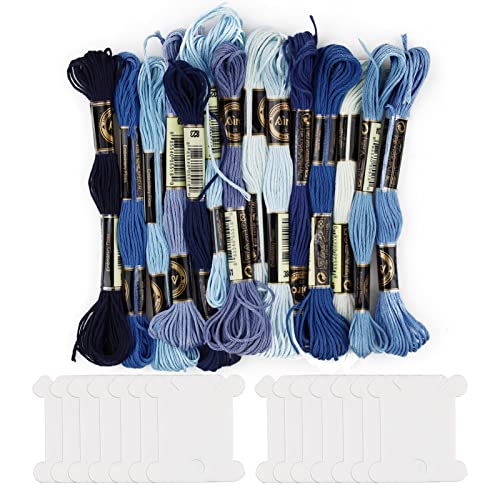 SZCXDKJ Blaue Stickgarne, Stickgarne, Kreuzstichgarn, blau, 14 Knäuel pro Packung von SZCXDKJ