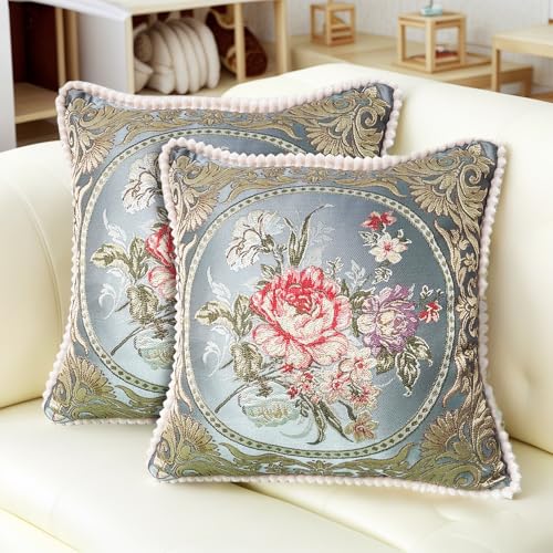 SZHELEJIAM Kissenbezug 48x48 cm, 2er Set – Europäischer Stil, Luxuriöser Jacquardstoff mit Verstecktem Reißverschluss, Weicher Kissenbezug für Sofa, Bett, Wohnzimmer SZHELEJIAM Kissenbezug 48x48 cm, 2er Set – Europäischer Stil, Luxuriöser Jacquardstoff mit Verstecktem Reißverschluss, Weicher Kissenbezug für Sofa, Bett, Wohnzimmer von SZHELEJIAM