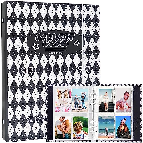 SZHTSWU A5 Binder Fotoalbum Kpop Fotokarten Halter Buch mit 20 Blätter 3 Zoll Fotoalbumhüllen in Loseblatt nachfüllbar 6 Ringe Binder Abdeckung Buch für Bildkarten Lagerung (Schwarz Kariert) von SZHTSWU