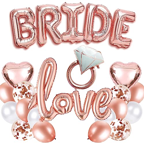 Rose Gold Braut Dusche Dekorationen Zubehör, Bachelorette Party Ballons Dekorationen Bevorzugungen, Braut Ballons Dekorationen für Verlobungsparty Dekorationen von SZHUIHER