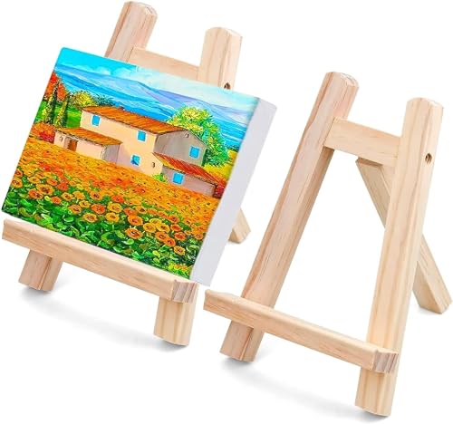 Staffelei holz,mini staffelei,staffelei klein,Staffeleien,2 Stück, 15 x 20cm, Mini Zeichenstaffelei,Kleine Tischstaffelei, Staffelei Deko, für Visitenkarten, Fotoalben, Malhandwerk von SZKKQKJ