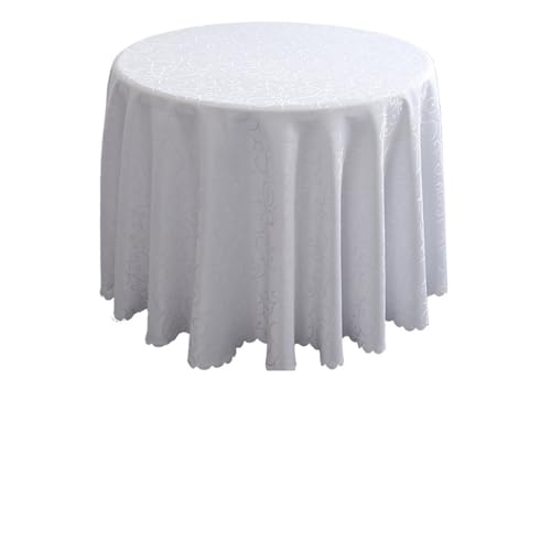 Tischdecke Rund Runde Tischdecke, Party-Tischdecke, Tischdecke, Polyeater, Bankett, Hochzeit, Hotel, Tischauflagen, Heimdekorationen(White) von SZPXXX