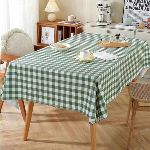 SZRWOPLO Rechteckige elastische Vinyl-Tischdecke, 100% wasserdichte Kunststoff-Tischdecke, geeignet für Picknick, Camping und Outdoor (8 Farben) 138 * 138cm dunkelgrün von SZRWOPLO