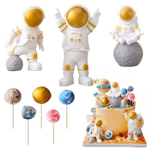 SZSMW 3er-Pack,Astronaut Deko - Astronauten geburtstag - Tortendeko Weltraum - Geeignet FüR Geburtstagsfeiern,Astronautenparty-Dekorationen,Weltraum-Mottopartys,Dekorieren von Kindergeburtstagstorten von SZSMW