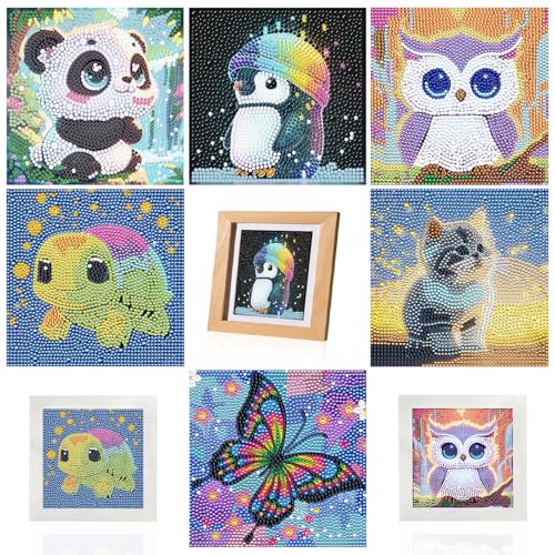 SZSMW 6-Teiliges Set Diamond Painting Kinder Ab 6-15 * 15cmDiamant Painting Kinder - Diamond Painting Kleine Bilder - Diy Kreative Dekoration, Geburtstagsgeschenke FüR Jungen und MäDchen (6–12 Jahre) von SZSMW