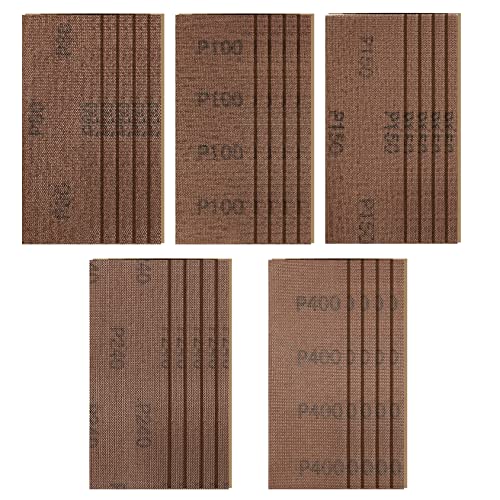 SZTVECFW Netz-Schleifblätter, 30 Stück, 70 x 198 mm Schleifpapierblätter, staubfreies Anti-Blockier-Netzblatt for Auto, Holz, Möbel, Bodenschleifen, Exzenterschleifer(120#) von SZTVECFW