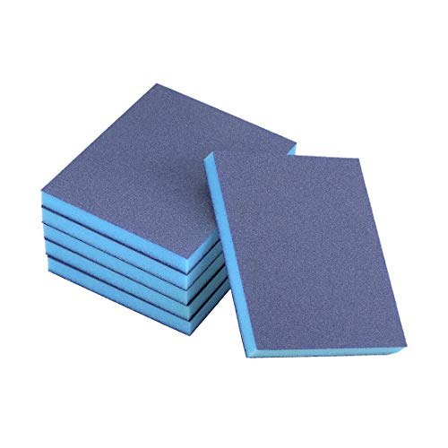 SZTVECFW Schleifschwamm, Schleifblock-Pad, 11,9 x 9,9 x 1 cm, Blau, 6 Stück(100#) von SZTVECFW