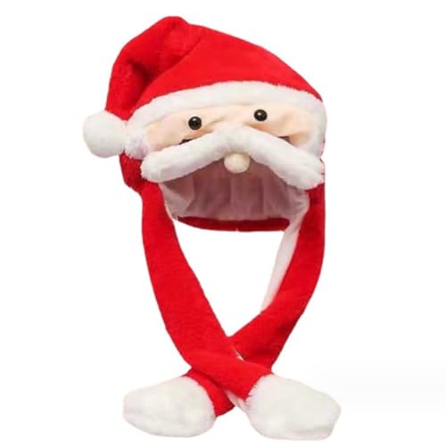 SZYDD Plüsch Nikolausmütze Weihnachten Nikolausmütze mit Gesicht Bart Urlaub Dekoration Weiß Trim für Weihnachten Party Dress Up Cosplay von SZYDD