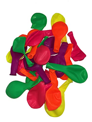 Partyloon 100 Ballons - 25cm - NEON Bunt - Farbmix, Latex-Luftballons für Geburtstage, Kindergeburtstage, Partys, Hochzeiten und Feste, Luft & Helium - Hergestellt in der EU von Partyloon