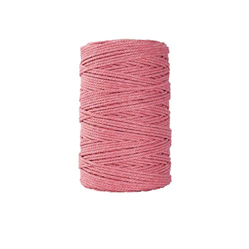 Saclerpnt DIY Makramee Garn 3mm x 100m dekorative Kette Baumwolle zum Stricken,aumwollgarn Natürliche Baumwollkordel Garn Wandbehang Hängepflanze DIY Dekoration Weben(Rosa) von Saclerpnt