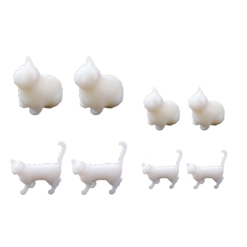Saddgo Set mit 8 einzigartigen Katzenmodellen, Mini-Katzen-Harzfüller, langlebige Silikonform, Dekoration, Charme für Schmuckherstellung und Handwerk von Saddgo