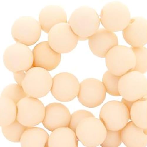 Sadingo Acrylperlen 6mm matt 600-2400 Stück, Perlen für Armbänder, Bastelperlen zum auffädeln, Bunte Perlen zum basteln, Farbe:Beige von Sadingo