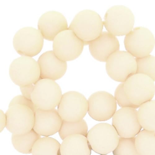 Sadingo Acrylperlen Beige Matt | 8 mm - 400 Stück, Perlen zum auffädeln, Matte Kunststoffperlen für Armbänder, hochwertiges Perlen-Set, DIY-Armbänder, DIY-Schmuck, Armband selber Machen von Sadingo