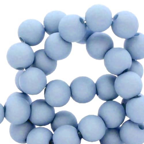 Sadingo Acrylperlen Blau Matt | 8 mm - 400 Stück, Perlen zum auffädeln, Matte Kunststoffperlen für Armbänder, hochwertiges Perlen-Set, DIY-Armbänder, DIY-Schmuck, Armband selber Machen von Sadingo