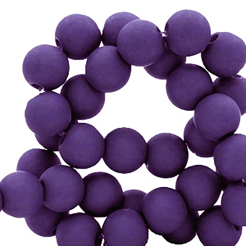 Sadingo Acrylperlen Dunkellila Matt | 6 mm - 600 Stück, Perlen zum auffädeln, Matte Kunststoffperlen für Armbänder, hochwertiges Perlen-Set, DIY-Armbänder, DIY-Schmuck, Armband selber Machen von Sadingo